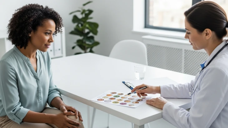 Médico conversando com paciente