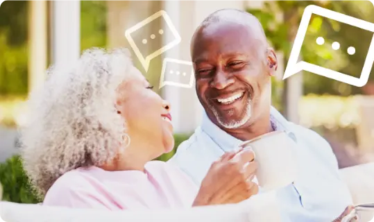 Casal de idosos conversando