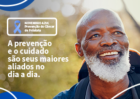 Um Estetoscópio e o símbolo do novembro azul
